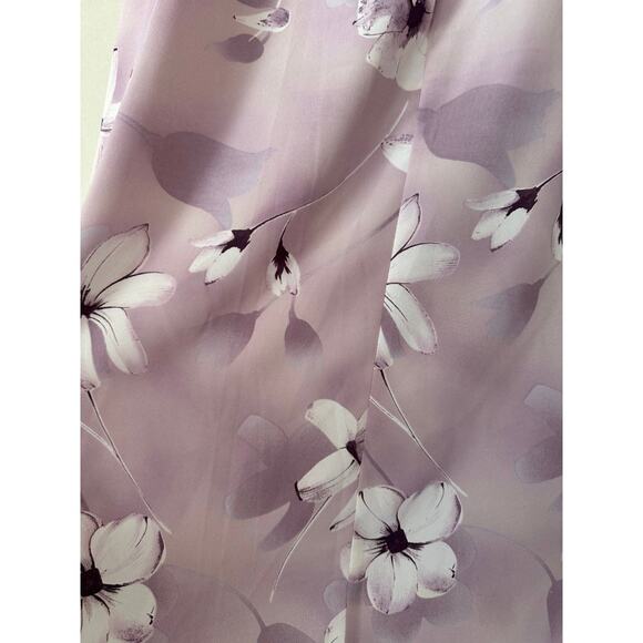 Y2K 90s Vintage Light Purple Floral Midi Skirt Size Small Medium Fashion Bug - Picture 2 of 4